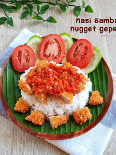 Foto resep Nasi Sambal Nugget Geprek