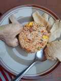 Nasgor mix bandeng dan daging sapi
