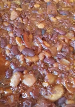 A picture of Ol' Settler ' Baked Beans.