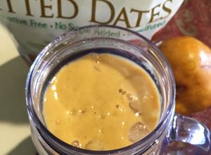 Una foto de Batido de pera-calabaza en leche de almendras (smoothie)