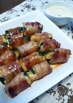 A picture of Zucchini Pork Teriyaki Rollups.