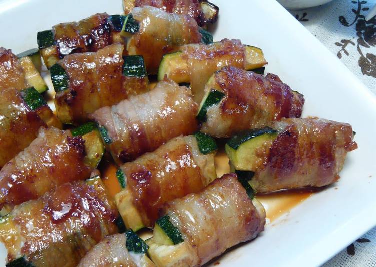 Simple Way to Prepare Homemade Zucchini Pork Teriyaki Rollups