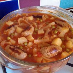A picture of Vickys Sausage & Potato Casserole, GF DF EF SF NF.