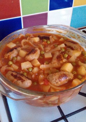 A picture of Vickys Sausage & Potato Casserole, GF DF EF SF NF.