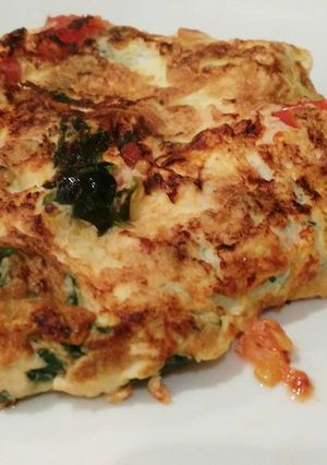 Una foto de Cena ligera de tortilla y crema