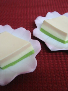 A picture of Easy Tri-Colored Diamond-Shaped Bavarois.