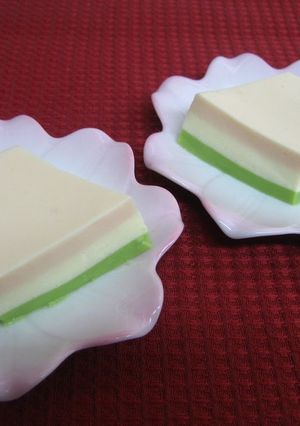 A picture of Easy Tri-Colored Diamond-Shaped Bavarois.