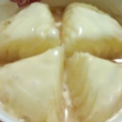 A picture of Easy Microwaved Sweet Onion Consommé and Cheese.