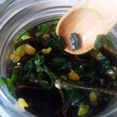 A picture of Soy Sauce Marinated Ramps and Kombu.