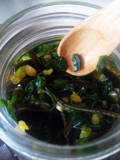 A picture of Soy Sauce Marinated Ramps and Kombu.