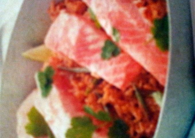 Recipe: Tasty thai green salmon with fragrant rice