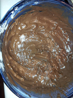A picture of Crunchy chocolate peanut butter frosting.