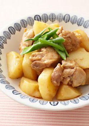 A picture of Simmered Chicken & Potatoes in Vinegar and Sesame Sauce.