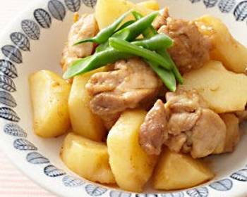 Easy Fast Cooking Simmered Chicken  Potatoes in Vinegar and Sesame Sauce Delicious Nutritious