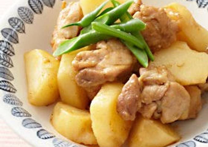 Simmered Chicken & Potatoes in Vinegar and Sesame Sauce
