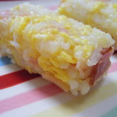 A picture of Like Fried Rice Delicious Onigiri Just Mix.