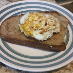 Fried eggs and toast A picture of Fried eggs and toast.