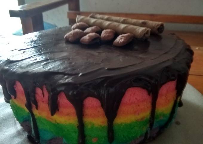 Steam rainbow cake