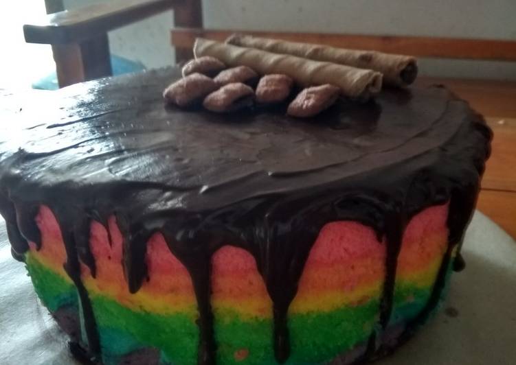 Steam rainbow cake