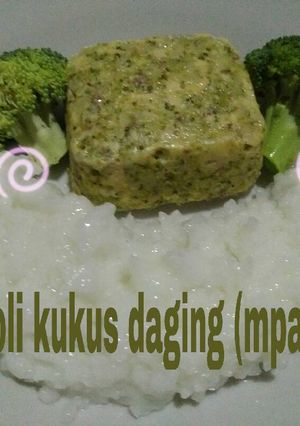 Foto resep Brokoli kukus daging (mpasi 10+)