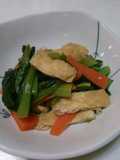 Simple Simmered Fried Tofu and Komatsuna Without Water