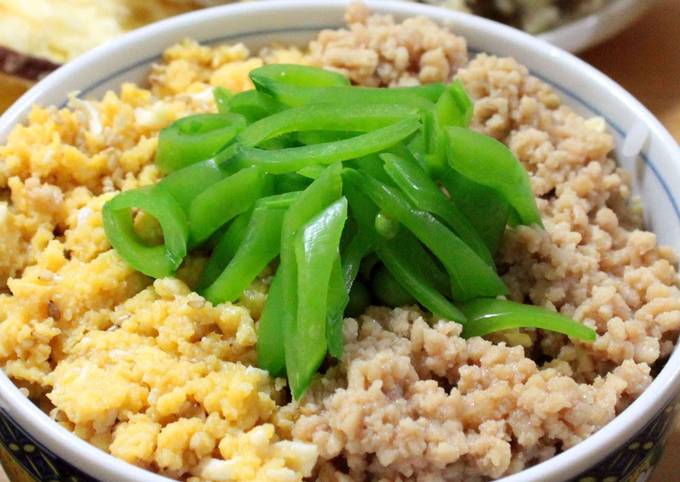 One Pan Tri-colour Miso Soboro Rice Bowl