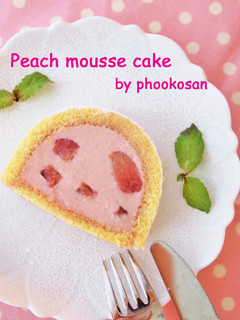 A picture of Light Mousse Cake with Peach.