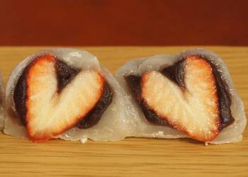 New Recipe Simple HeartShaped Strawberry Daifuku Delicious Perfect