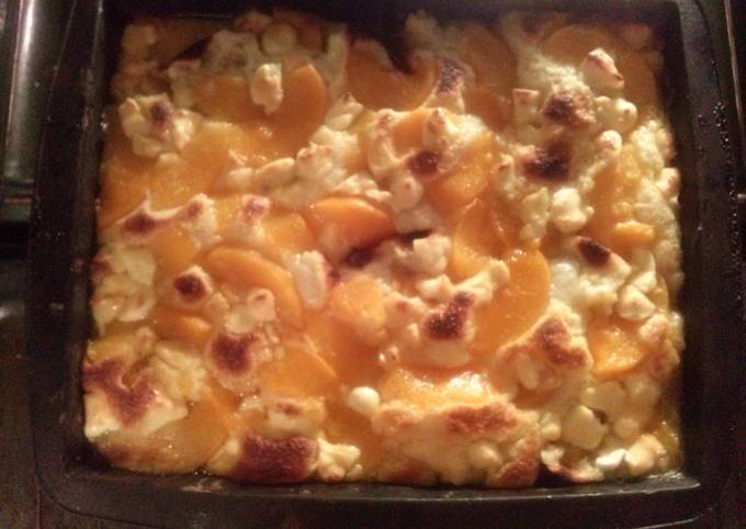 Christy's peach and cream cheese cobbler