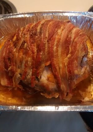 A picture of Bris Bacon Wrapped Turkey Breast.