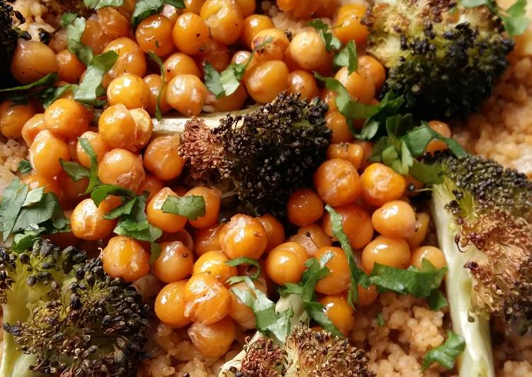 Step-by-Step Guide to Make Favorite Vickys Spiced Quinoa Roasted Chickpeas &amp; Broccoli GF DF EF SF NF