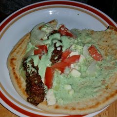 A picture of Greek Style Beef and Pita Sandwich.