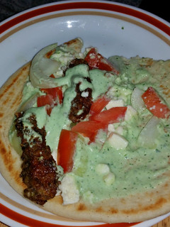 A picture of Greek Style Beef and Pita Sandwich.