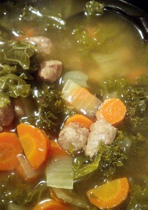 A picture of Kale and Turkey sausage Stew.