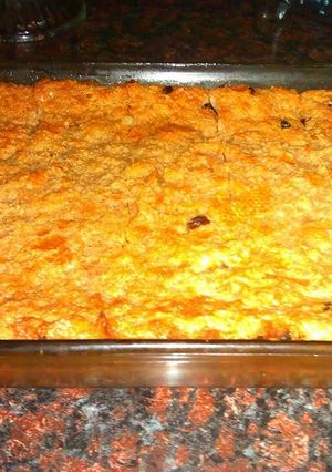 A picture of Raisin Bread Pudding /Budín de pan con pasas.