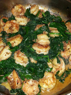 A picture of Shrimp and Sauteed Spinach.