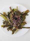 Roasted leek tops with vinaigrette