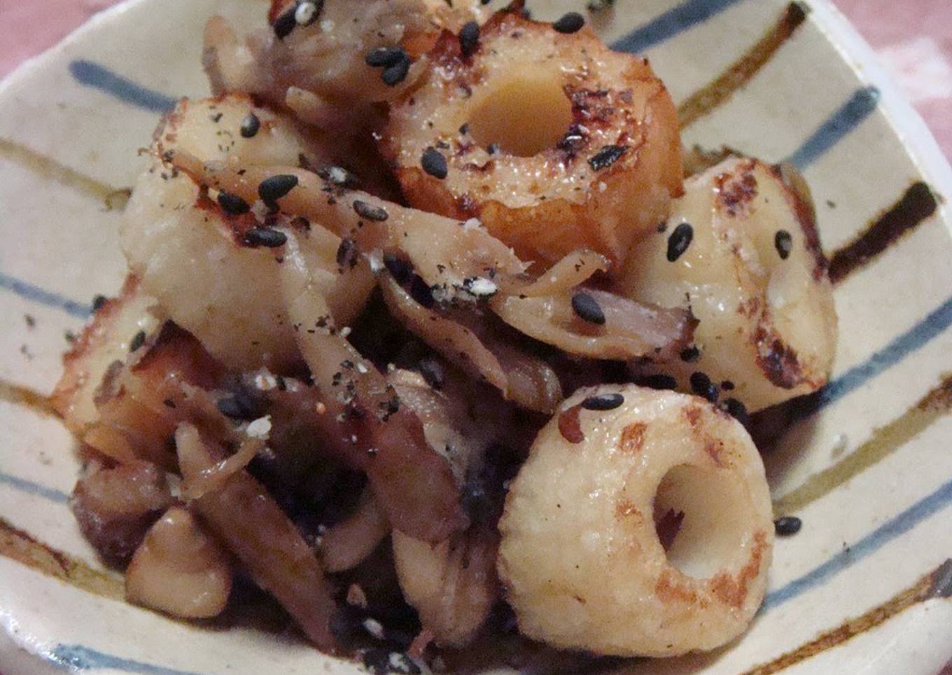 Kinpira-style Chikuwa and Maitake Mushroom