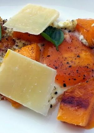 A picture of Fried Eggs And Squash Top Parmesan Cheese.