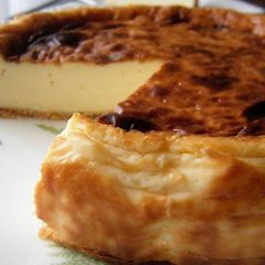 A picture of Rich and Browned Camembert Cheesecake.