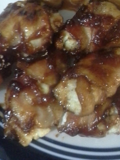 A picture of BBQ Bacon Wrapped Chicken.