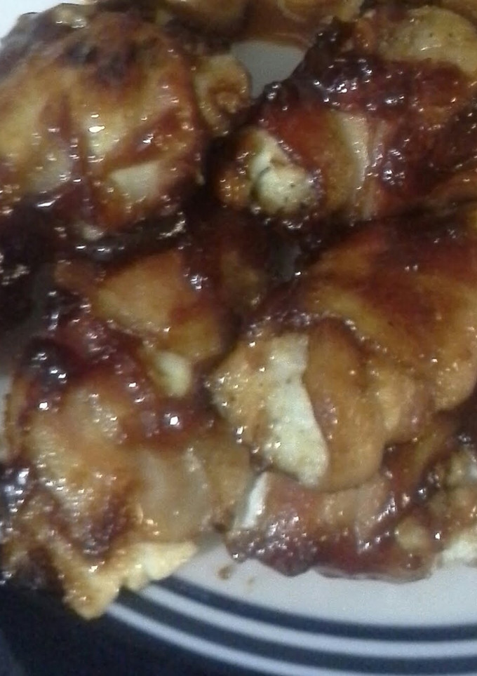 A picture of BBQ Bacon Wrapped Chicken.