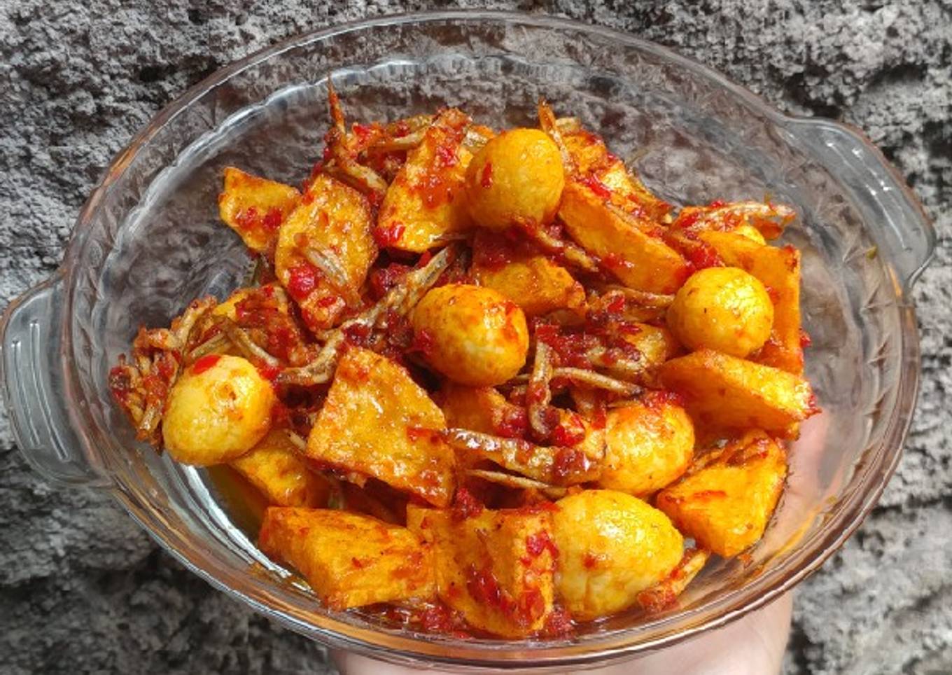 (214) Balado Teri Kentang Telur Puyuh