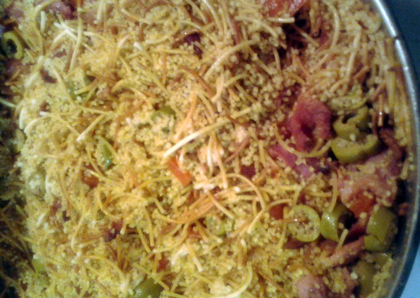 Couscous with grass and bacon