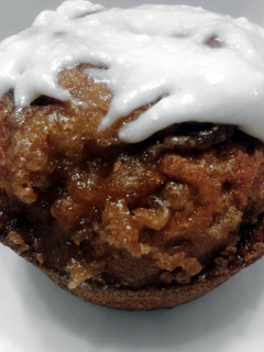A picture of Apple Streusel Muffins w/ Cream Cheese Drizzle.