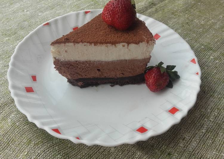 Simple Way to Prepare Quick Double Chocolate Mousse Cake