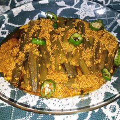 A picture of Stuffed Curried Okra.