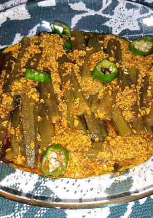 A picture of Stuffed Curried Okra.