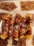 Panqueques de pera rellenos con dulce de leche