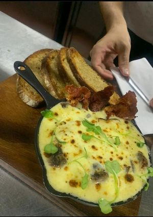 Una foto de Setas con queso azul gratinadas